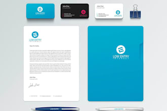 design complete stationery card letterhead envelope