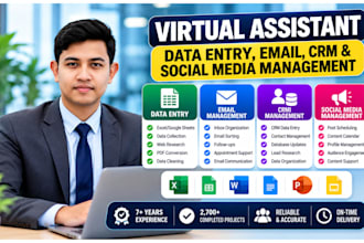 be your virtual assistant for data entry, email, CRM and social media management