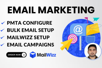 do email marketing with mailwizz and pmta, bulk mail setup