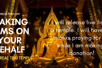 perform thai hindu merit making alms and life release