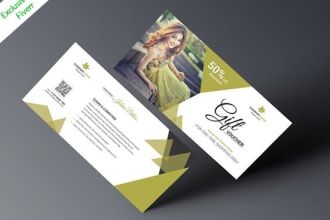 design gift card voucher certificate or discoun post card and ticket