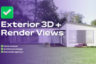 do an exterior 3d sketchup or revit facades and render views
