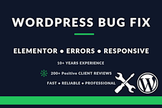 fix wordpress and elementor bugs and errors