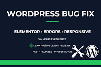 fix wordpress and elementor bugs and errors