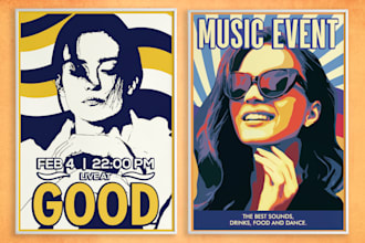 design an illustrated event or promotional poster