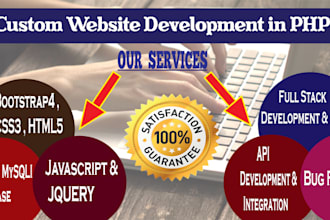 do responsive custom website development in PHP
