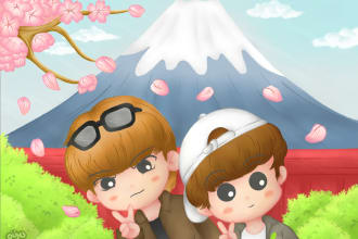 draw cute couple with my chibi style