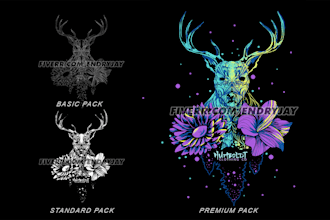 do illustration artwork in psychedelic trippy style