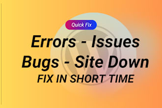 fix wordpress error, site down, clean malware, or any bugs