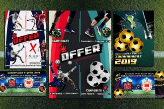 custom fantastic soccer sports poster design in 24 hour