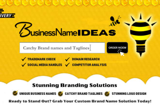 brainstorm innovative business names, slogans and taglines