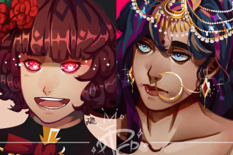 draw digital art illustration head shot