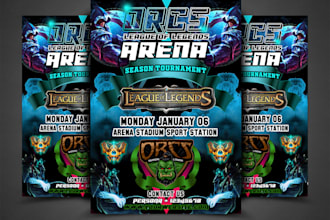 design incredible game flyer,esport flyer ,twitch game flyer