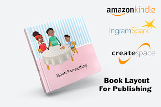 do book layout formatting for kindle publishing or ebook
