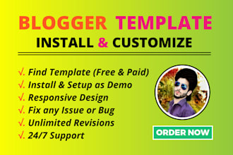 install and customize your blogger template