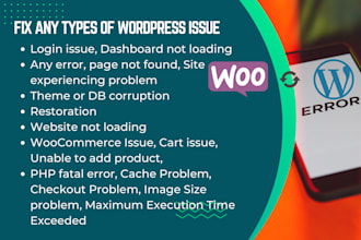 fix wordpress or woocommerce store issues