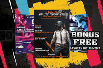 do a creative flyer game , twitch online and mobile game