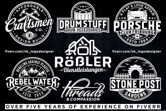 do custom retro, vintage or hipster, badge logo for the brand