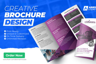 do print ready trifold, bifold brochure, flyer, poster or leaflet design