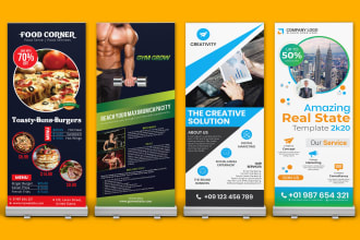 design roll up banner, billboard banner design 2 hr