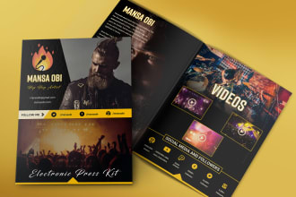 design media kit, epk, press kit, one sheet, flyer with clickable links