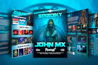 design epk, media kit, press kit, one sheet with clickable buttons