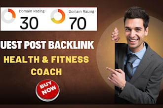 publish health and fitness coach article with high da guest post backlink