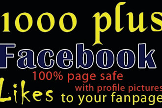 1000 plus facebook fanpage likes with profile pictures