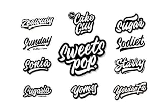 create typography lettering logo for apparel