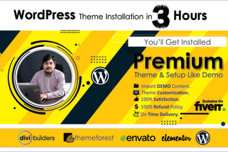 do themeforest wordpress theme installation and customize