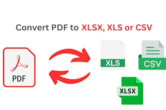 convert pdf to excel, xlsx, xls or csv