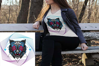 create original illustrator graphics custom t shirt design