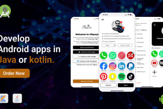 develop an android app in kotlin or java