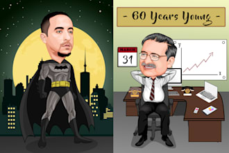 draw a cool bighead cartoon caricature of your photo