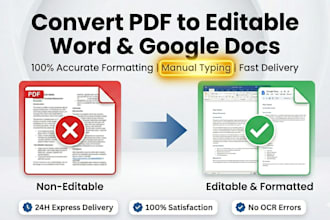 convert PDF to word or google docs with perfect formatting and fast delivery