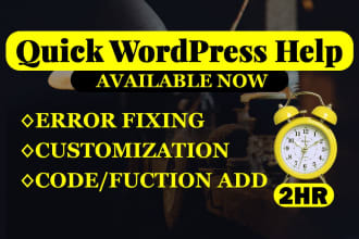 do wordpress help and fix wordpress errors, issues quickly