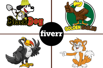 create cute cartoon pet,cat,dog mascot illustration logo