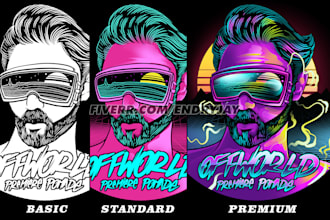 design 80s vaporwave synthwave cyberpunk retro illustration