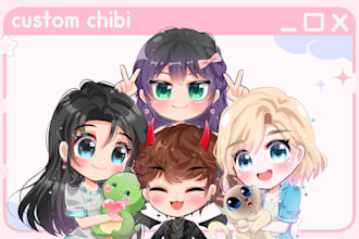 draw a cute chibi with pet