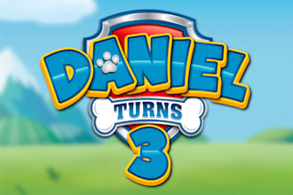 put your text or name on paw patrol logo