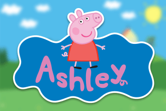 put your text or name on peppa pig logo