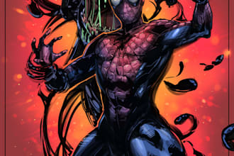 do comicbook art with colors and dialogues for cheap