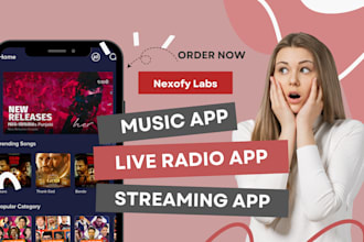 create online or offline music or radio station app for you