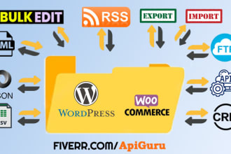 php wp woo json api rest xml curl cron product import feed rss bulk post