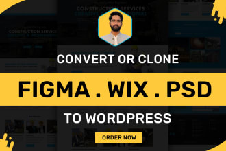 convert clone psd, figma, wix to wordpress