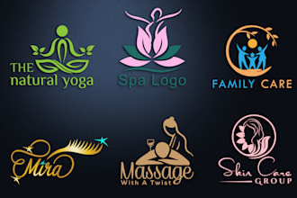 do natural health wellness yoga spa beauty logo design
