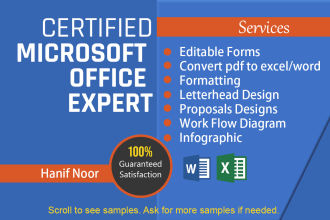 create ms word table forms and letterhead in 3 hrs