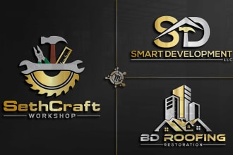 do unique real estate construction property and modern logo design