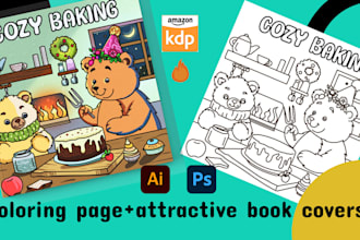 make custom coloring page and book cover art for amazon kdp