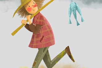 draw colorful childrenbook illustration